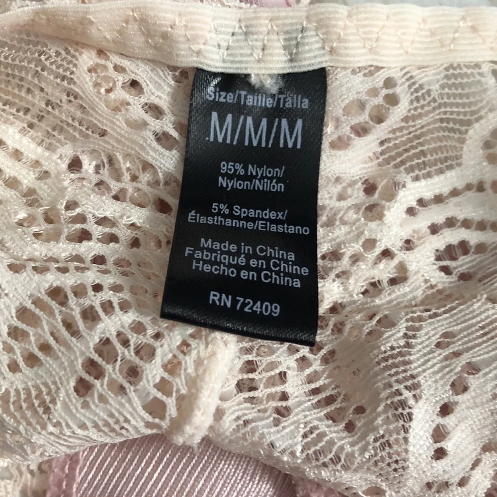 Rene Rofe light pink lace thong panties   NWT